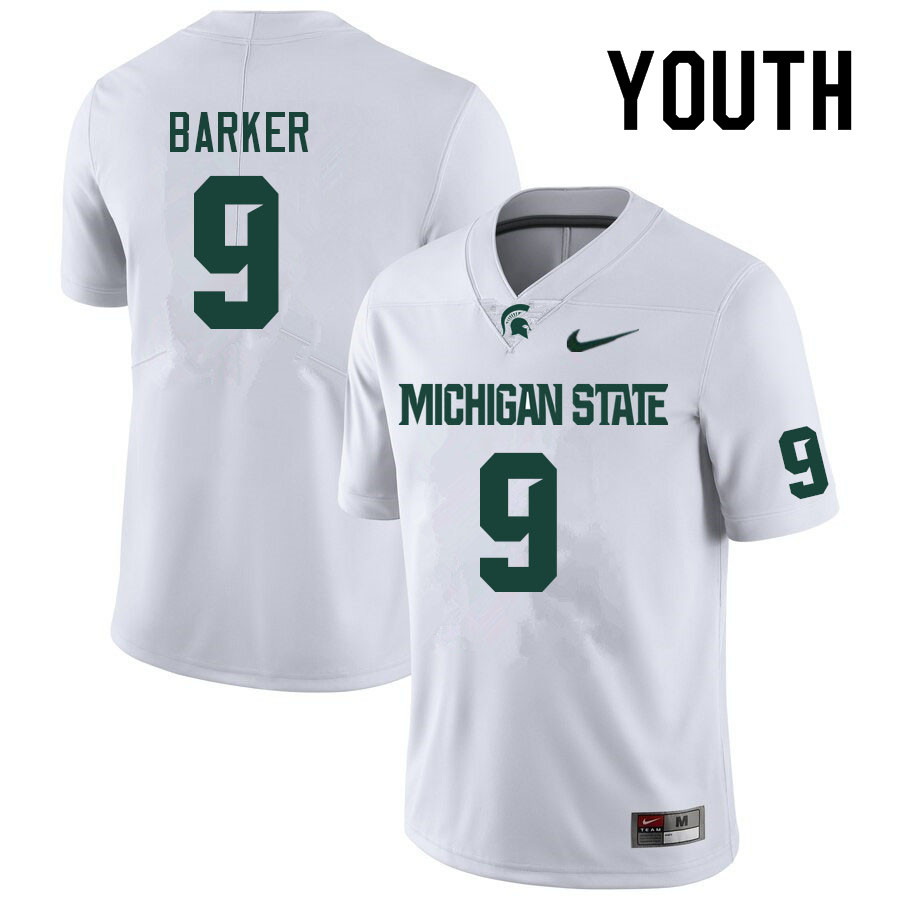 Youth #9 Daniel Barker Michigan State Spartans College Football Jerseys Sale-White